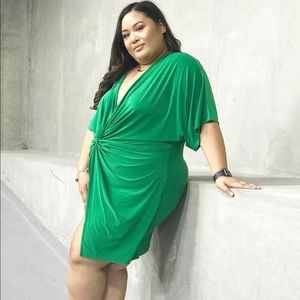 BOOHOO - Green Kimono Wrap Dress - Size 20